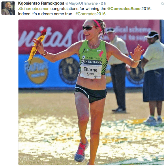 Charne Bosman maratón comrades 2016