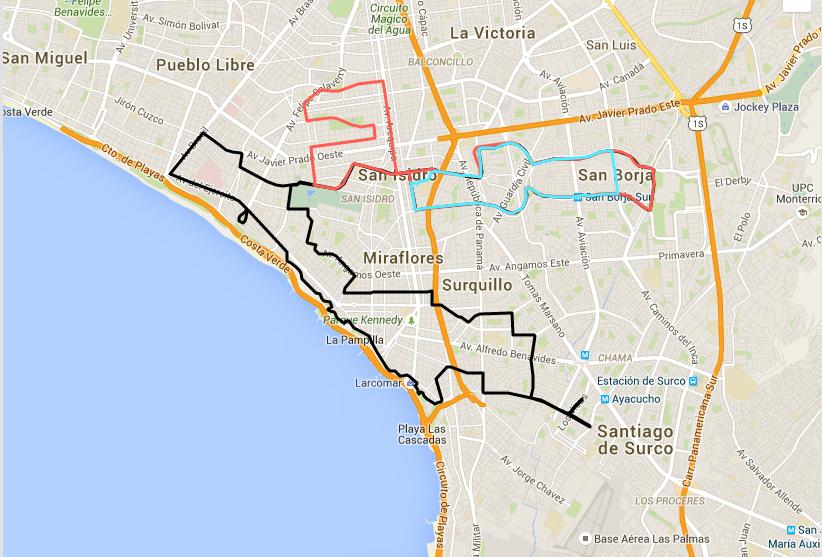 Recorrido maratón Lima 42K, 21K y 10K