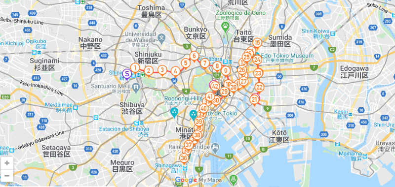 Ruta Maratón de Tokio 2020