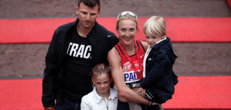 Paula Radcliffe y su familia