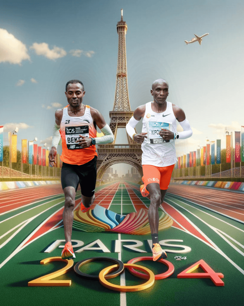 Kipchoge y Bekele en el maratón olímpico