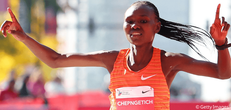 Ruth Chepngetich in Maratón de Chicago (© Getty Images)